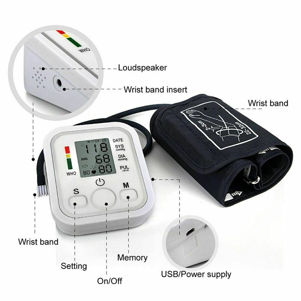 Arm Automatic Blood Pressure Monitor Measuring Arterial Pressure