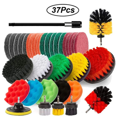 3Pcs/Set Electric Scrubber Brush Drill Brush Kit Plastic Round