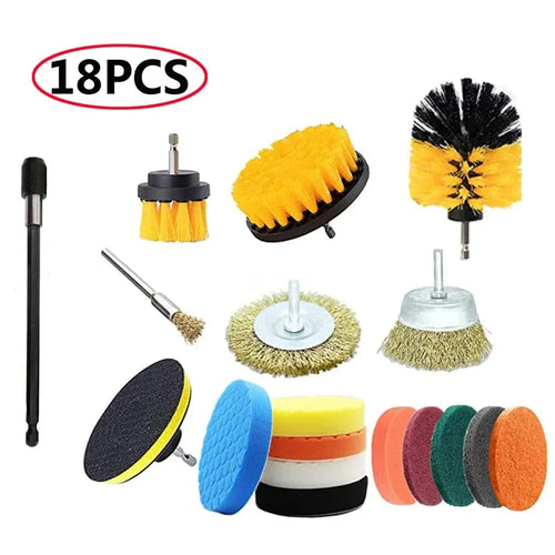 3Pcs/Set Electric Scrubber Brush Drill Brush Kit Plastic Round