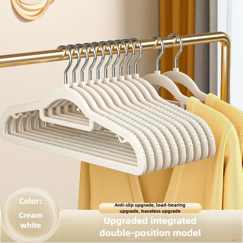 10pcs Home seamless wide shoulder clothes hanger, anti slip and anti