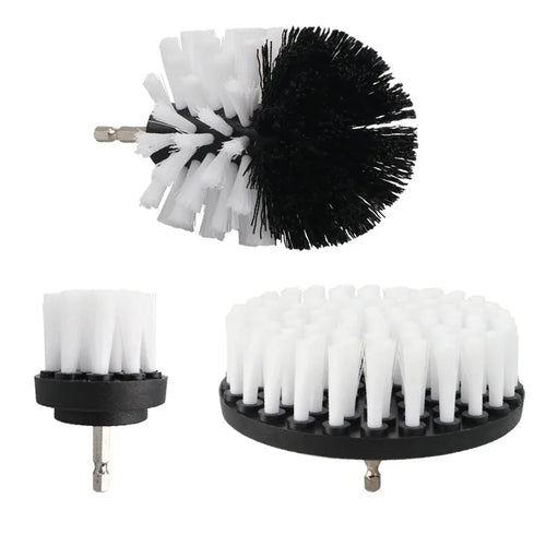 3Pcs/Set Electric Scrubber Brush Drill Brush Kit Plastic Round