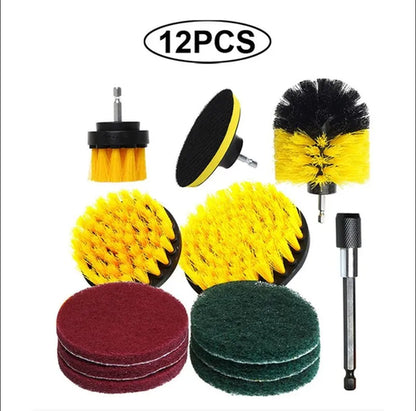 3Pcs/Set Electric Scrubber Brush Drill Brush Kit Plastic Round