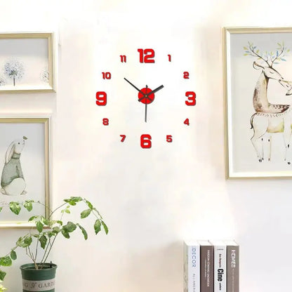 Creative Frameless DIY Wall Clock Wall Decal Home Silent Clock Living