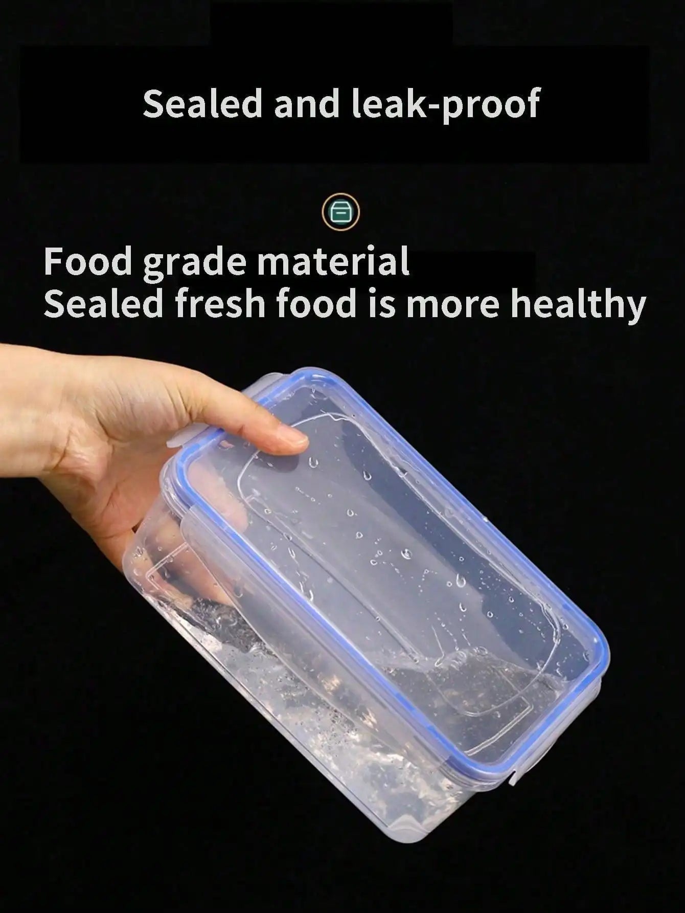 Sealed rectangular refrigerator storage box with lid Plastic crisper