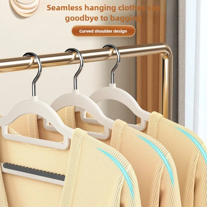 10pcs Home seamless wide shoulder clothes hanger, anti slip and anti