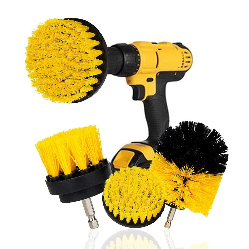 3Pcs/Set Electric Scrubber Brush Drill Brush Kit Plastic Round