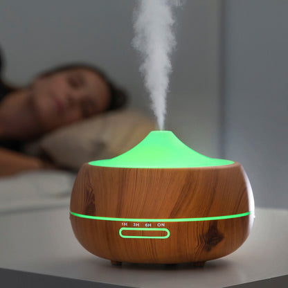 Aroma Diffuser Humidifier with Multicolour LED Wooden-Effect