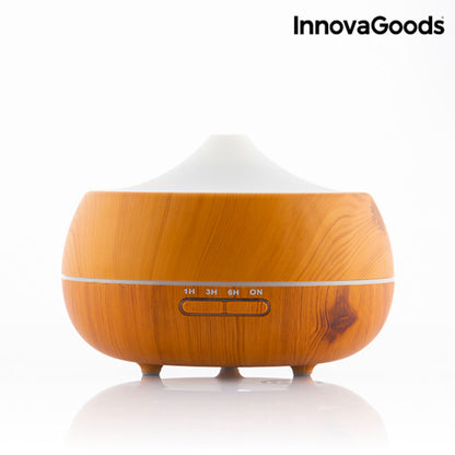 Aroma Diffuser Humidifier with Multicolour LED Wooden-Effect